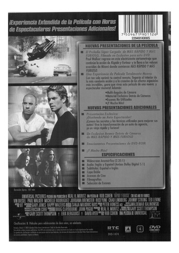 Dvd Rápido Y Furioso (the Fast And The Furious) (2001)