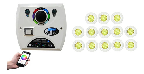 Kit 1 Comando Four Fix Wi-fi + 13 Led Smd 5w Rgb Sodramar