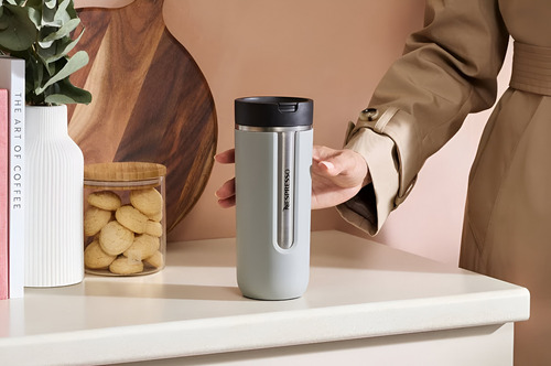 Termo Nespresso Nomad 400ml Smokey Blue Para Viajes Gris
