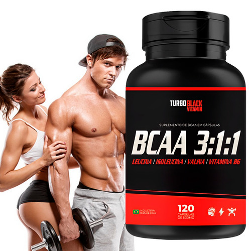 Bcaa Turbo Black Vitamin Fitness Unissex 120 Cápsulas 500 Mg