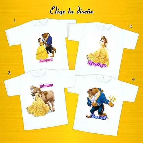 Playeras personalizadas de la bella y la bestia hotsell