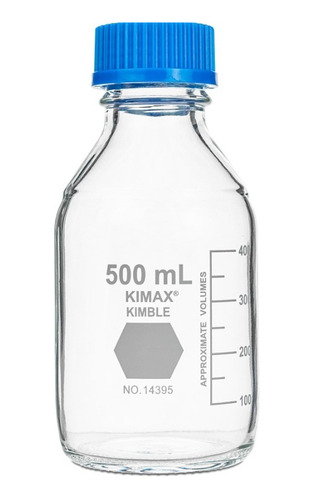 Frasco Para Laboratorio Kimax Vidrio Graduado C/ Tapa 500 Ml