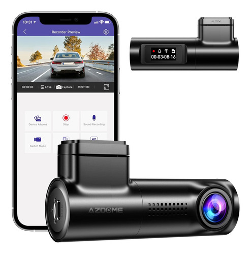 Azdome M330 1080p Fhd Dash Cam, Camas De Tablero Wifi Incorp