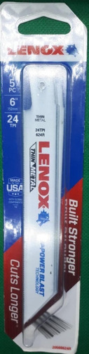 Segueta Sable Para Metal 6 X 24 D Bimetal Lenox A20568