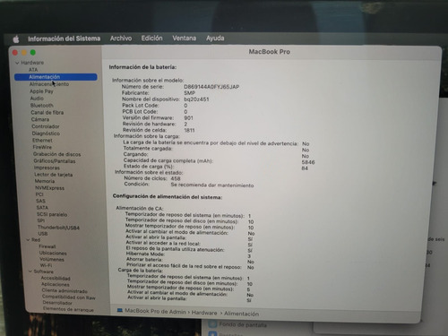 Apple Macbook Pro 15 2019, Intel Core I7-9th, Ram 16gb Plateado (Usado)