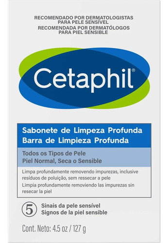Cetaphil Limpieza Profunda Jabón Barra Cuerpo Y Rostro 127g