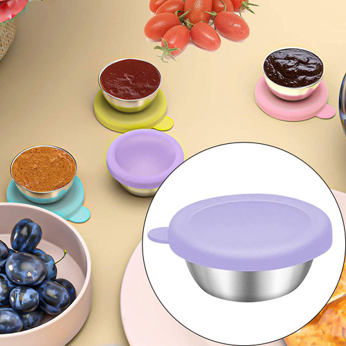 Taza Reutilizable Para Condimentos Con Tapas De Acero