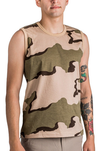 Musculosa Americana Camufladas De Jersey 100% Algodón 