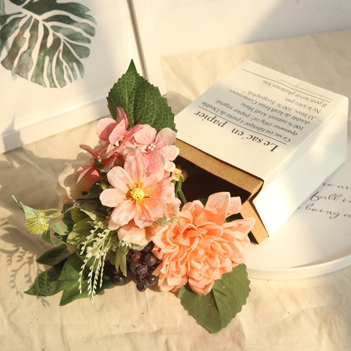 B Flor Artificial: Seda, Flores Falsas, Peônia, Casamento Fl