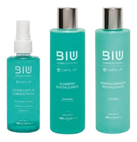 Biu Kit Tratamiento Anticaída Loción Shampoo Acondicionador