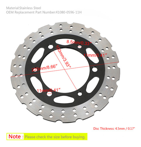 Disco De Freio Traseiro Para Kawasaki Ex250 300 Ninja Z250