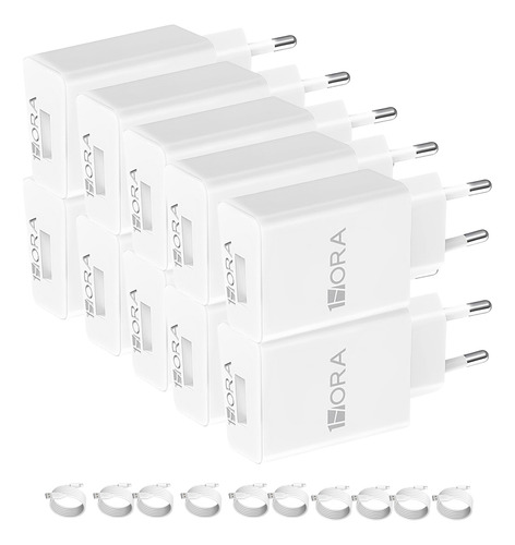 Kit-10 Carregador Usb 1hora + Cabo Compatível Com iPhone