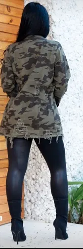Jaqueta jeans camuflada store feminina mercado livre