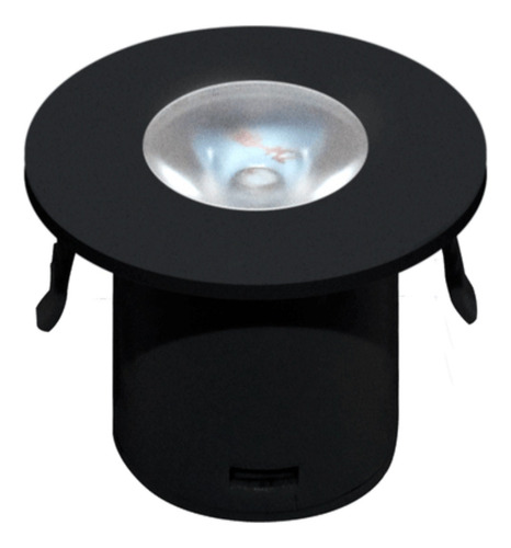 Kit 5 Un Mini Spot Led 1w- Armário Nicho Gesso Pvc Vitrine Cor Preto Redondo - Luz Branca Quente 110v/220v