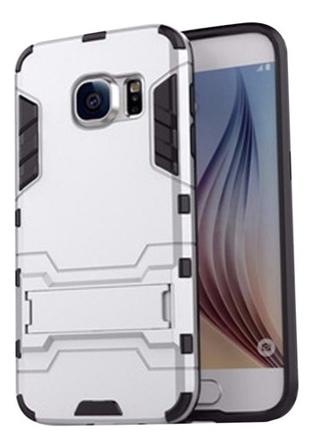 Case Protector Touch Armor Ironman Plateado Samsung S6 Edge