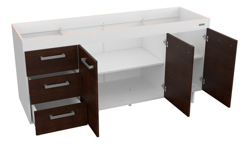 Bajo Mesada Mueble Cocina Melamina 1,60 Mts. Sin Bacha 