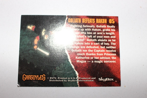 1995 Tarjetas Gargoyles Disney Goliath Defeats Gargolas (Usado)