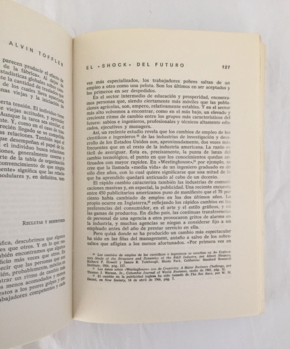 El Shock Del Futuro Alvin Toffler Libro (Usado)