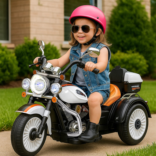 Motocicleta Montable Chopper 12v Niños Policia Bluetooth Usb