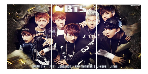 Cuadro Triptico Banda Bts