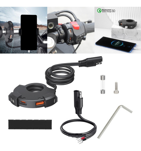 Cargador Usb Para Motocicleta, Cargador De Teléfono Para
