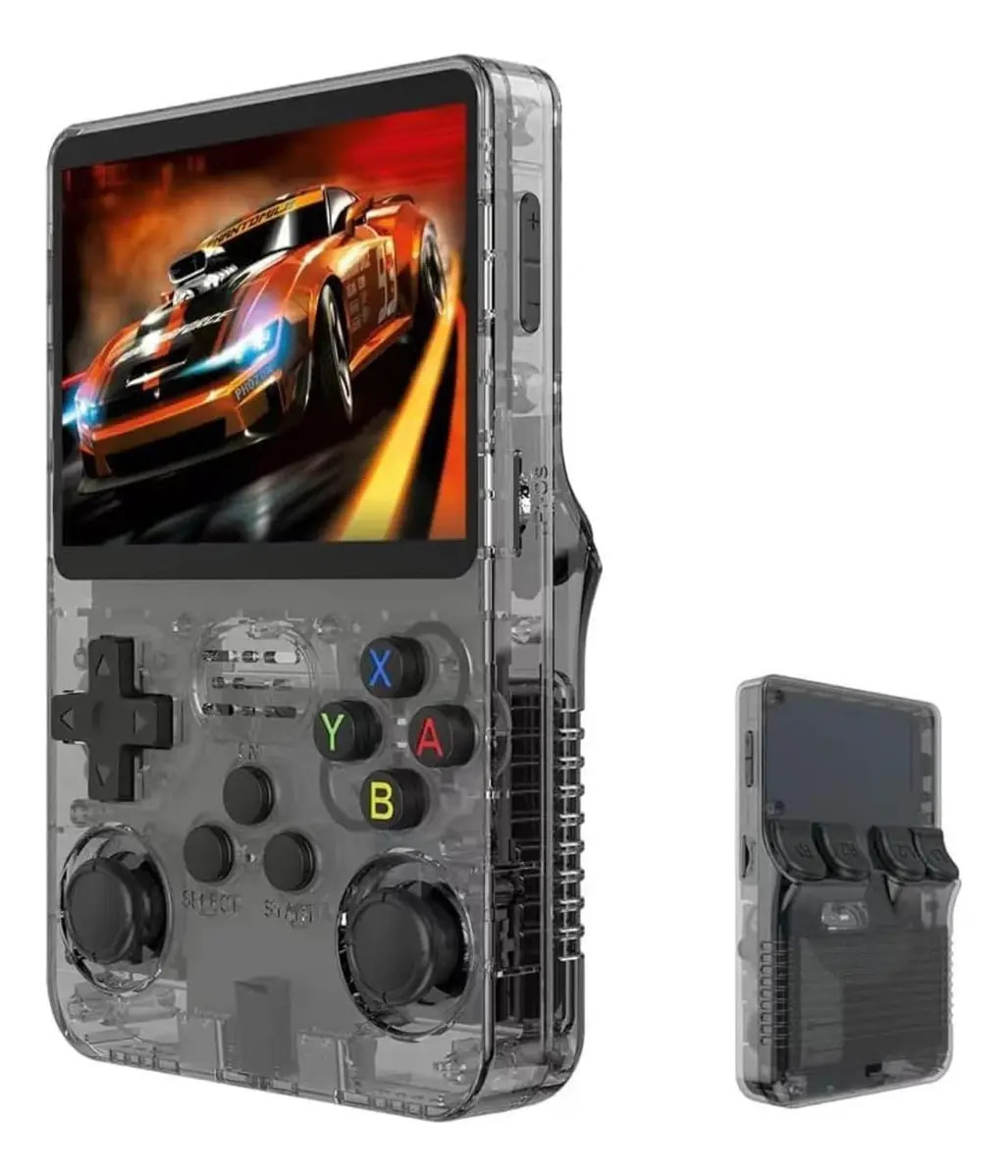Miniconsola de videojuegos portátil retro EPS-R36s de 3.5 pulgadas negra