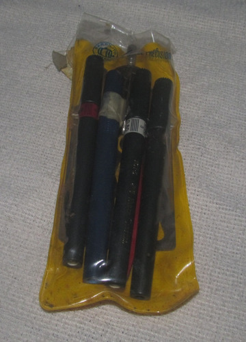 Combo Rapidographs + Compás + Plantilla Borradora (Usado)