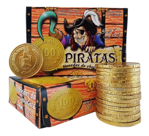 Monedas Chocolate Piratas Felfort - Caja X 60u - Tutto Dolce