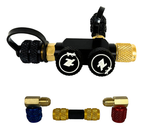 Kit Zl 6.0 Valvula 5/16 1/4 3/8 C/ Adap P/ R410 E R22 + Case