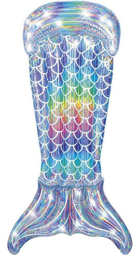Flotador Inflable Cola De Sirena Salvavidas Tornasol Bestway Color Morado