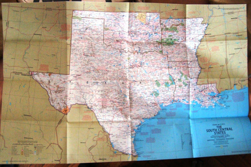 Mapa Nat Geo Texas Louisiana Oklahoma Arkansas 1976 E.unidos