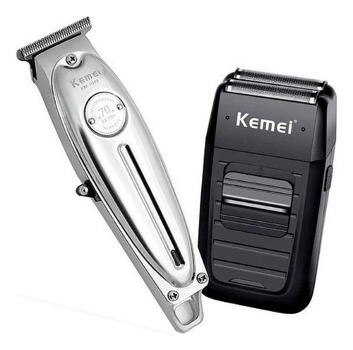 Kemei Patillera Trimmer Metal 1949 + Afeitadora Shaver 1102