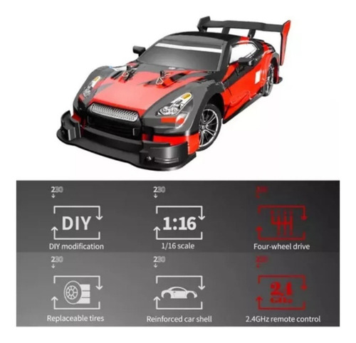 Para Rc Drift Car 1/16 Rc Car 2.4 Ghz 4wd 40 Km/h Rc Race