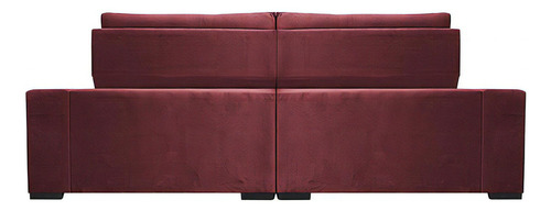 Sofá Retrátil 2,15m Cama Inbox Big Star. Com Softgel d40 Cor Vinho