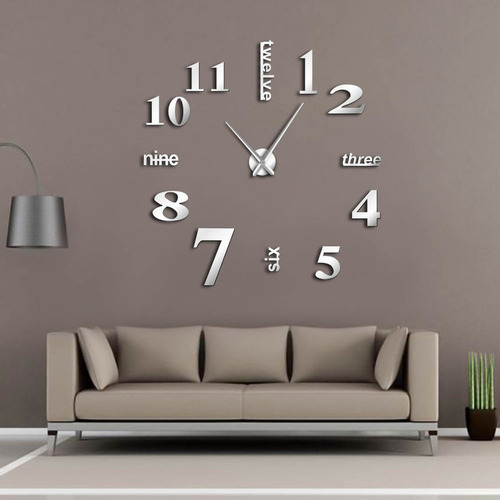 Imagen 9 de 9 de Reloj De Pared 3d Moderno Sin Marco Para Bricolaje
