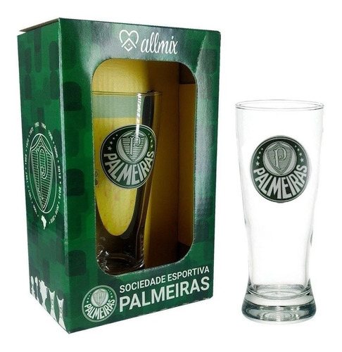 Copo Lager 300ml Palmeiras - Allmix Cor Transparente