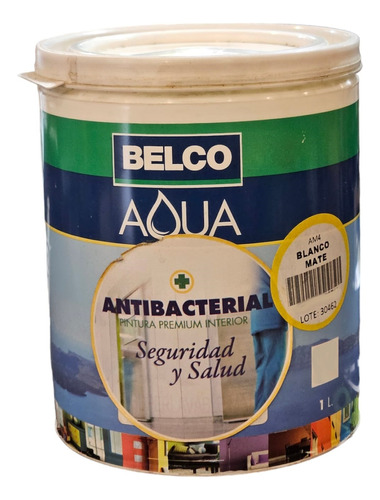 Pintura Antibacterial Lavable Premium Aqua Belco 1 Litro