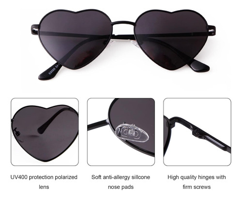 Sorvino Gafas De Sol Polarizadas Con Forma De Corazon Mar...