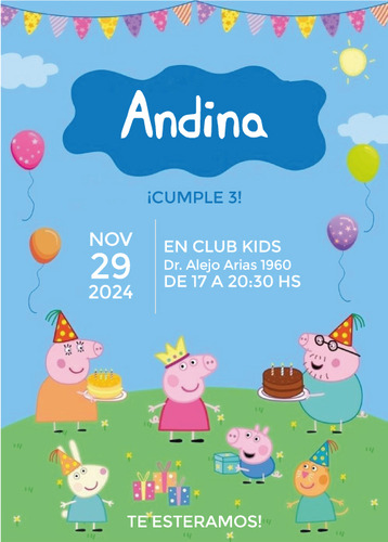 Kit Imprimible Peppa Pig Invitación Candy Bar Bolsitas