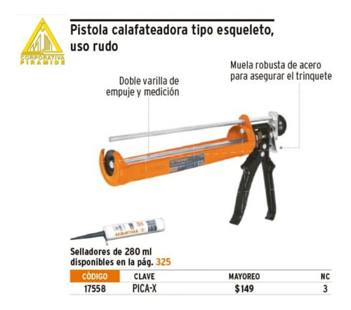 Imagen 2 de 4 de Aplicador De Silicona Reforzada Modelo 17558 Truper
