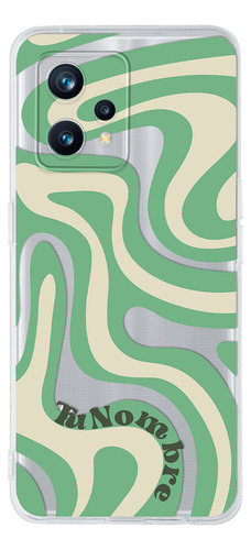 Funda Para Realme Para Mujer Curvas Verde Con Tu Nombre