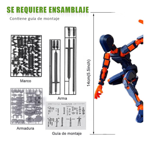 6pzs Figura Articulada Dummy Con Múltiples Articulacione