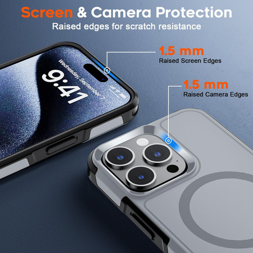 Capa Magnética Supfine Para O iPhone 15 Pro Max, [compatível