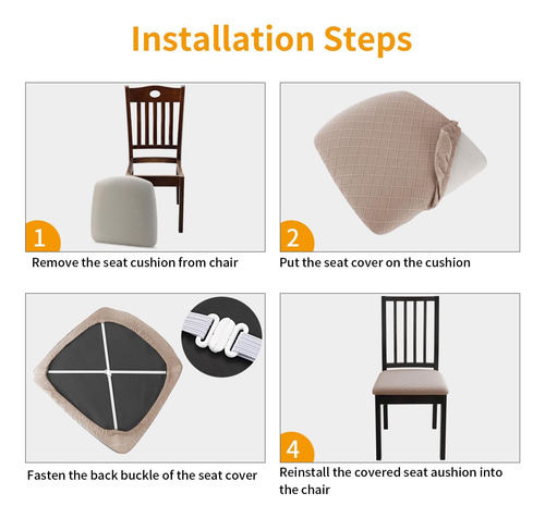 Juego De 6 Fundas Impermeables Para Sillas De Comedor, Funda