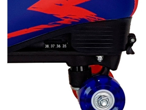 Imagem 5 de 7 de Patins Quad Roller Skate Ajustável Led Luz Azul Menino Fenix