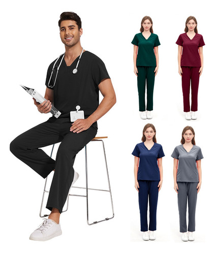Pijama Quirúrgica Scrub Jogger Uniforme Medico Antifluido