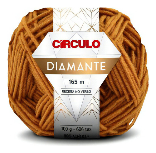 Lã Fio Diamante Círculo 165m 100g (tex 606) Cor 7319 - Ouro Do Egito