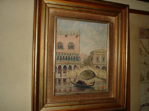 Cuadro Al Oleo Afamado Pintor Cortes Paisaje Veneciano Buen 