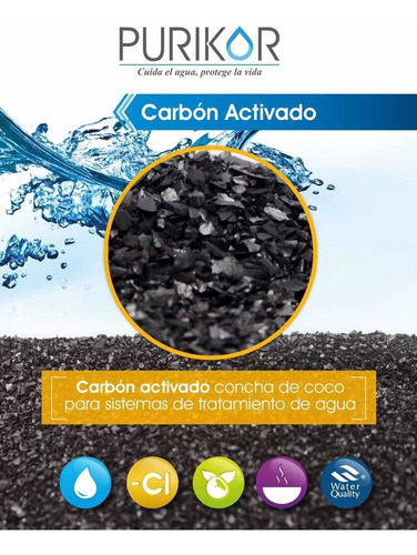 Carbón Activado Concha De Coco Tratamiento De Agua 1 Ft3