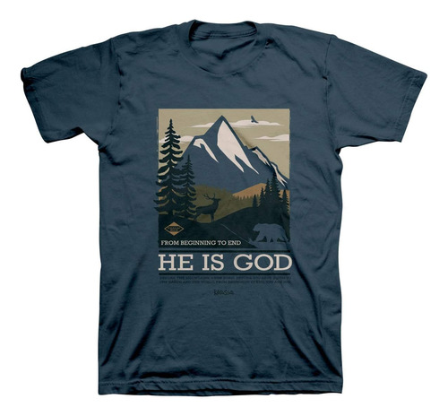 Kerusso Camiseta Cristiana Él Es Dios Salmo 90:2 - Denim - P